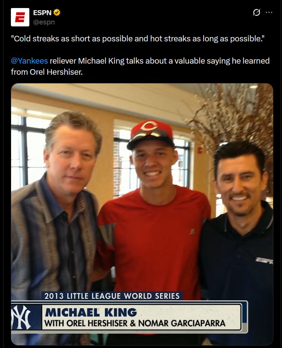 Orel Hershiser, Michael King and Nomar Garciaparra
